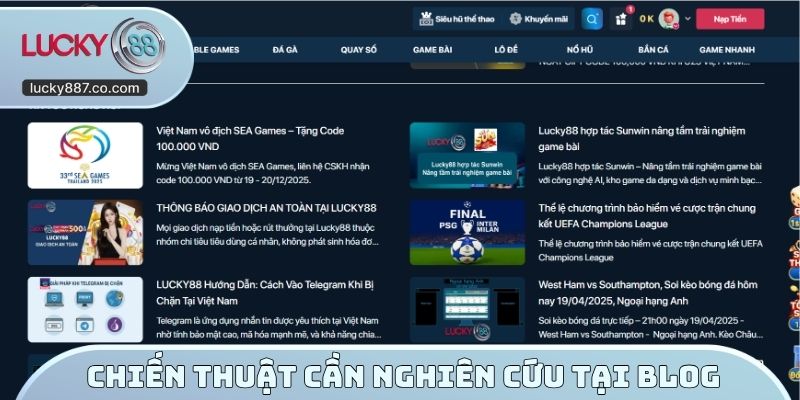 Chiến thuật cần nghiên cứu tại Blog