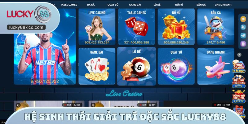 Hệ sinh thái giải trí đặc sắc LUCKY88